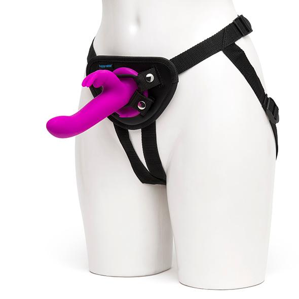 Happy Rabbit - Vibrating Strap-On Harness Set Magenta