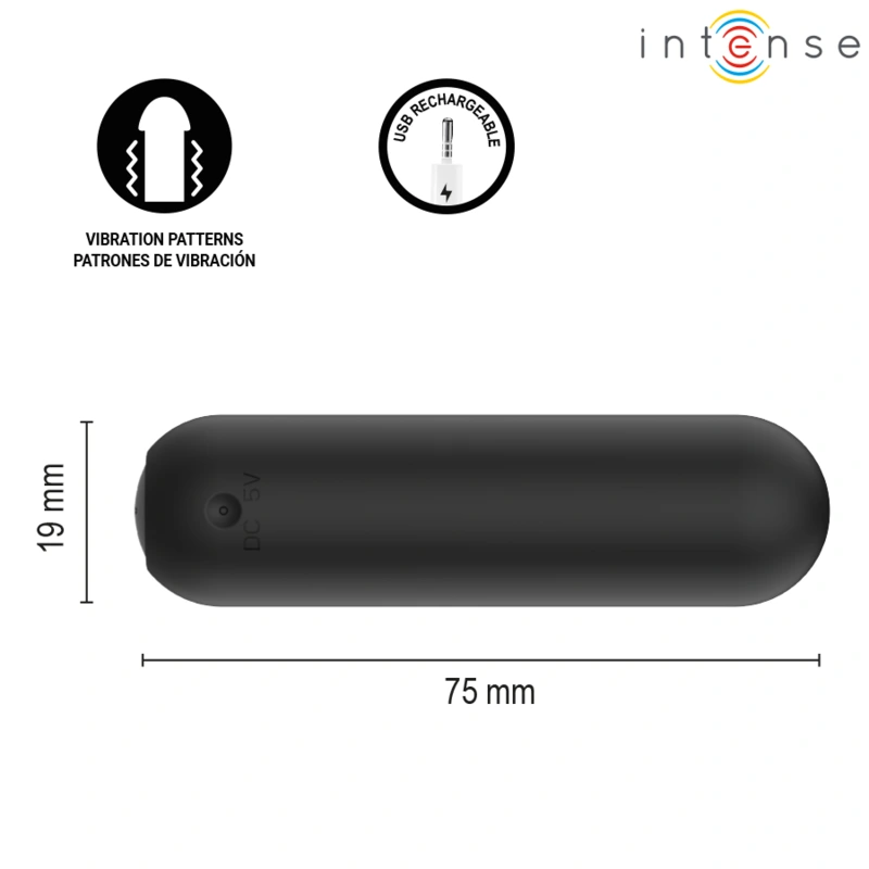 Intense - judy rechargeable vibrating bullet with remote control black 4