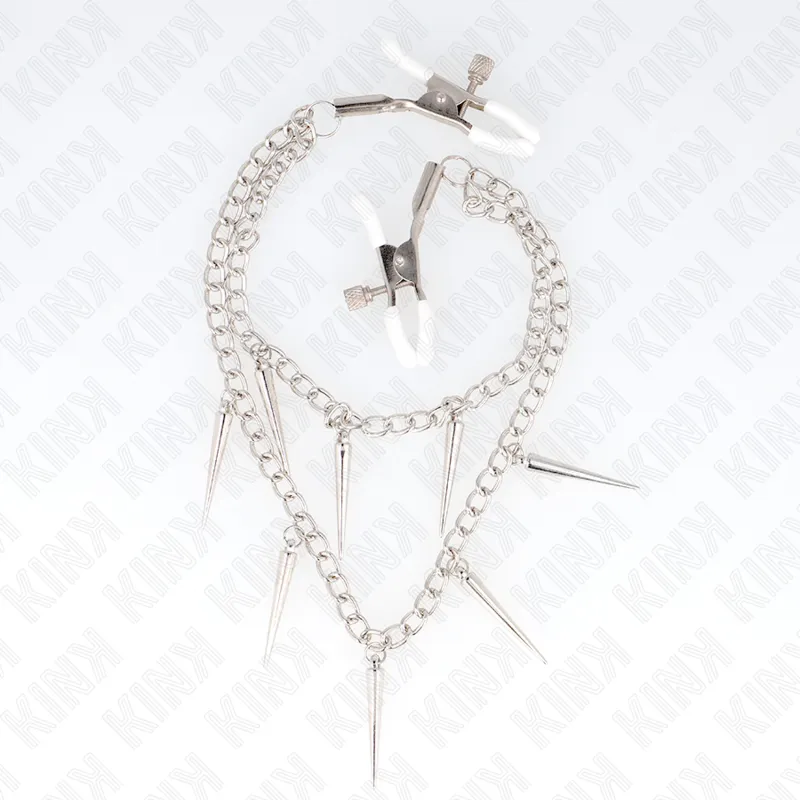 Kink - Nipple Clamps With Spikes Chains 30 Cm