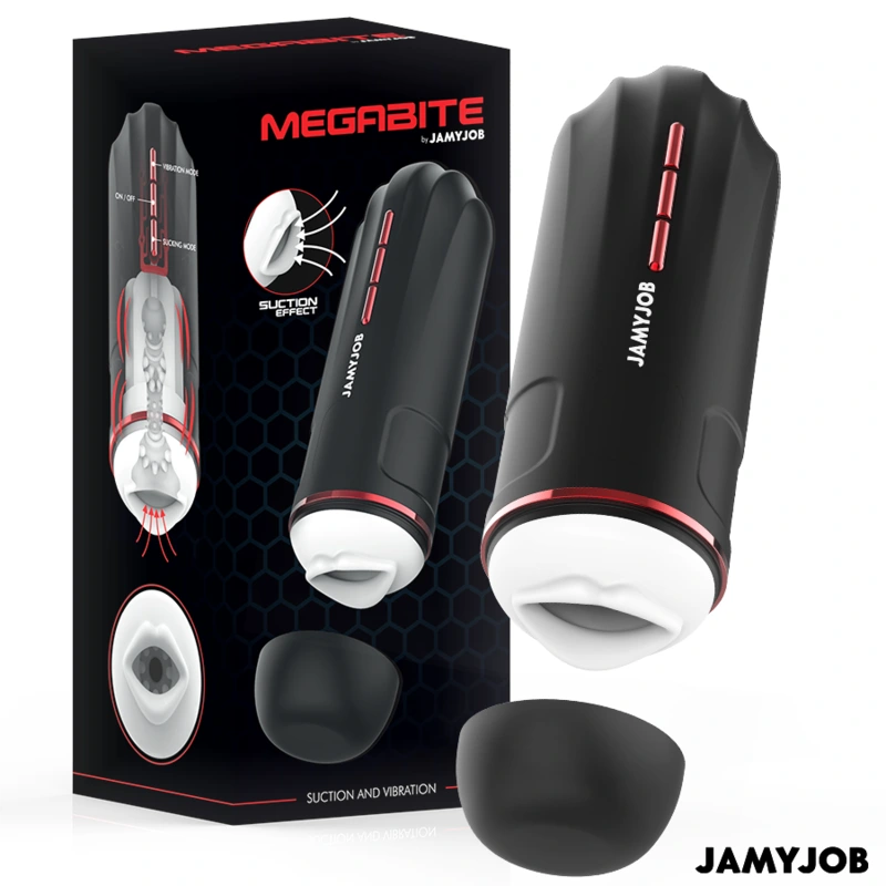 Jamyjob - megabite automatic mouth masturbator 5 suction and vibration modes 6