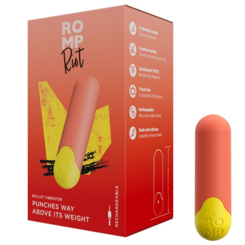 Romp - riot multifunction vibrating bullet orange + yellow 5