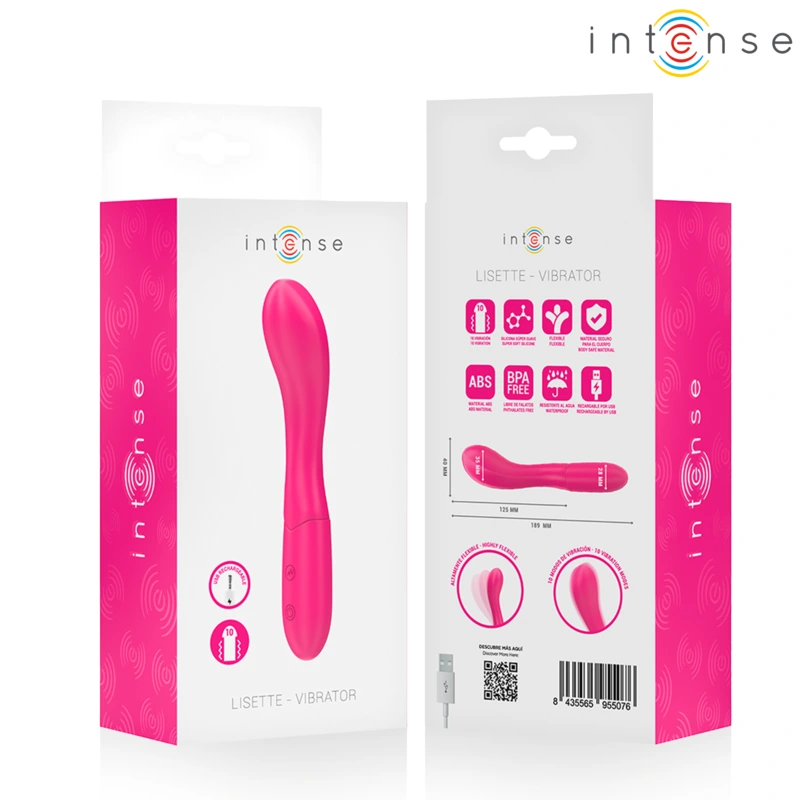 Intense - lisette vibrator 19 cm flexible 10 vibrations pink