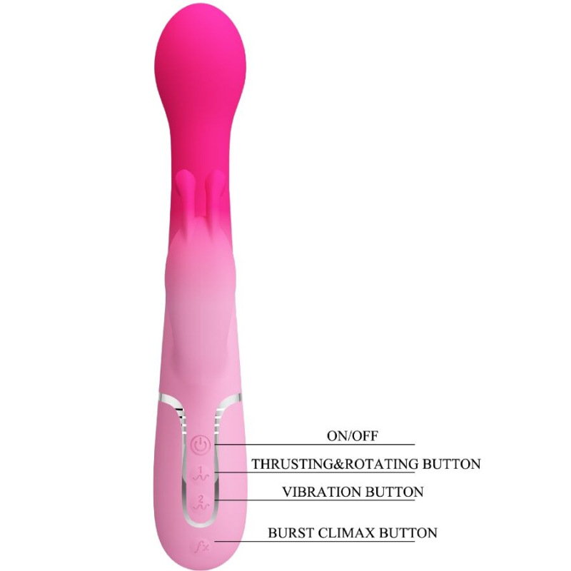 Pretty love - dejon 3 in 1 multifunction rabbit vibrator pink 8