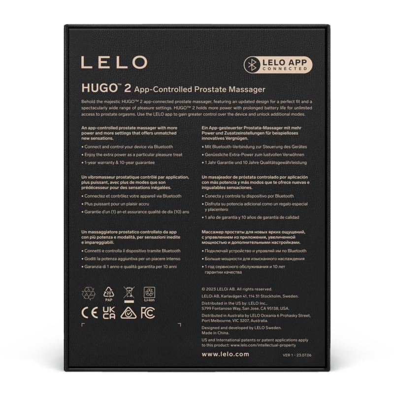 Lelo - Hugo 2 App-Controlled Prostate Massager Black