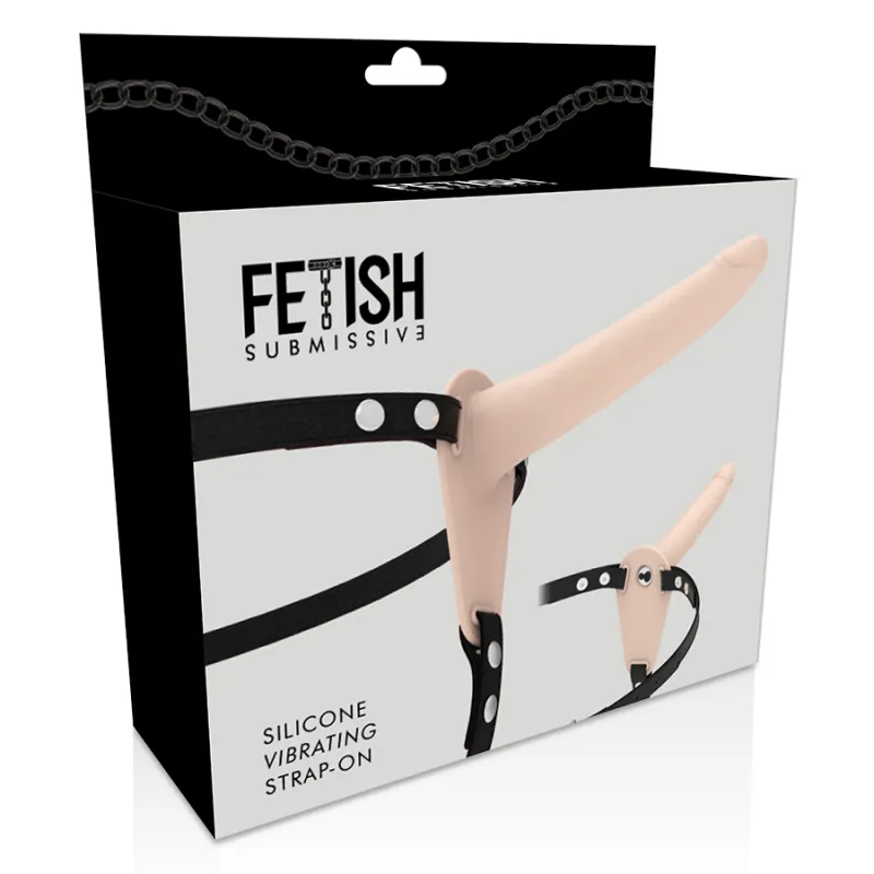 Fetish Submissive Silicone Strap-On Vibrator Flesh 15cm