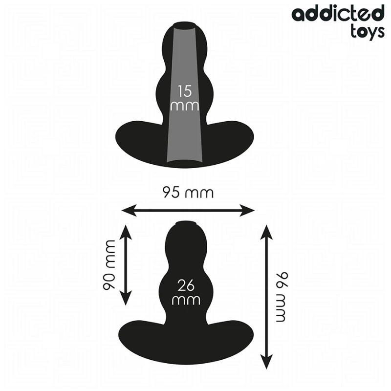 Addicted toys - hollow anal plug silicone size m 9.6 cm 3