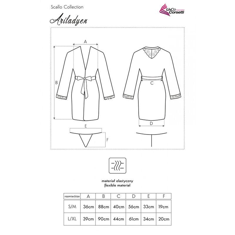 Livco Corsetti Fashion - Ariladyen Lc 90568 Dressing Gown + Panty Black L/Xl