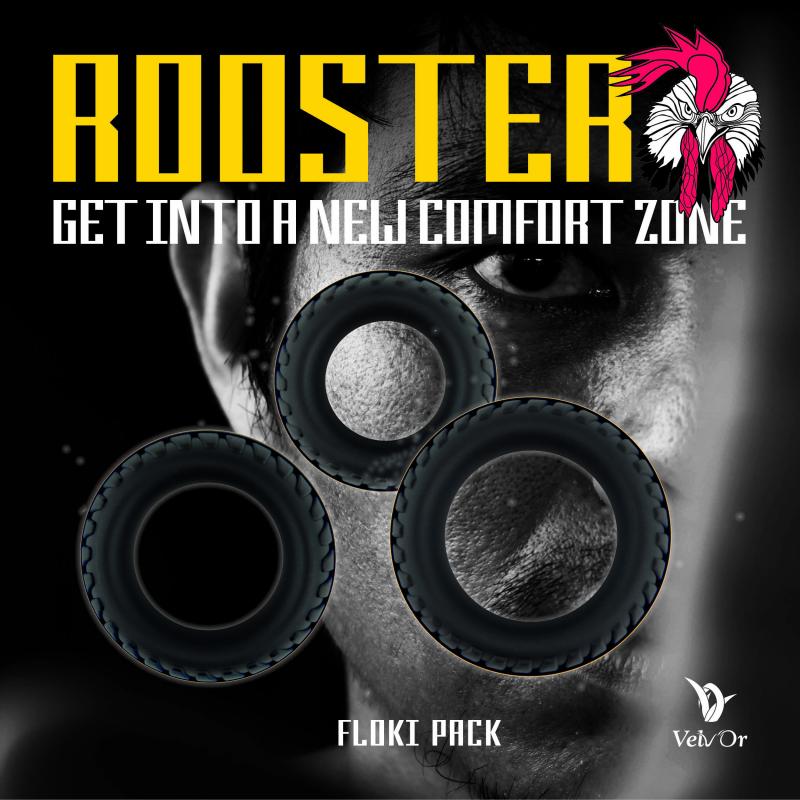 Velv'or - Rooster Floki Pack Set Of Sturdy Looking Cock Ring
