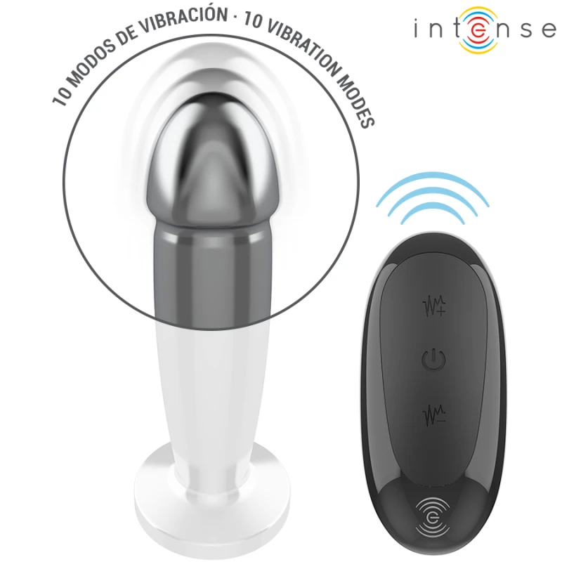 Intense - anal plug 10 vibrations metal dildo with remote control m 3