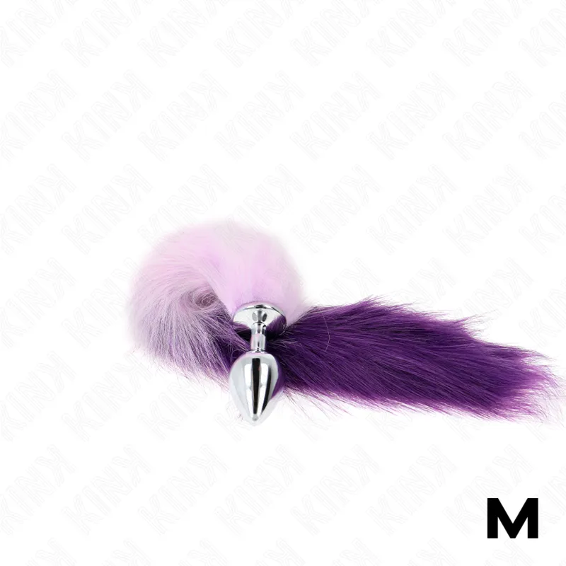 Kink - Anal Plug Size M 8 X 3.5 Cm With Synthetic Tail 40 Cm Purple