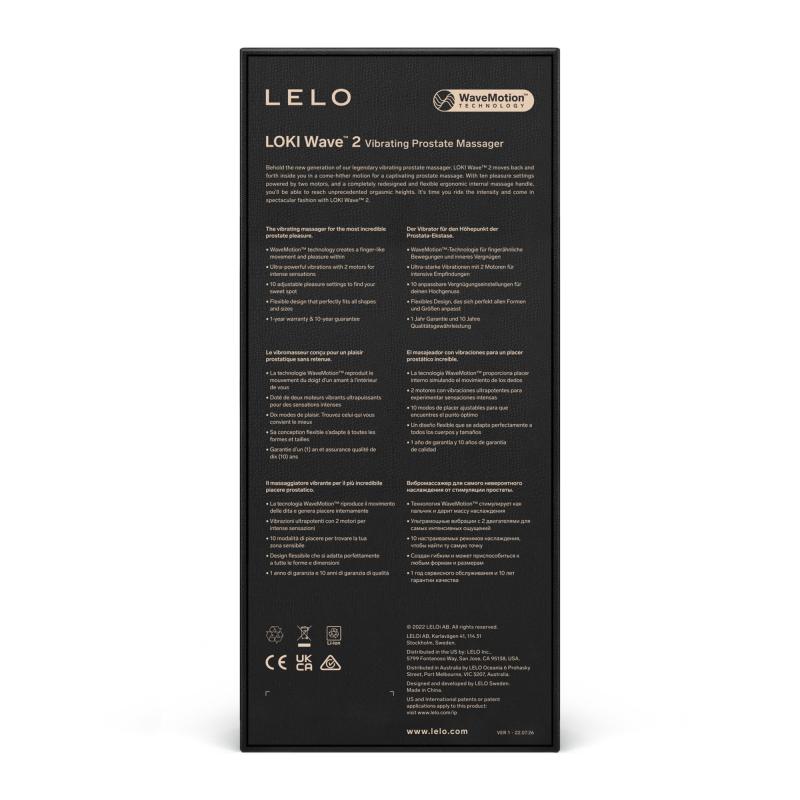 Lelo - Loki Wave 2 Vibrating Prostate Massager Black