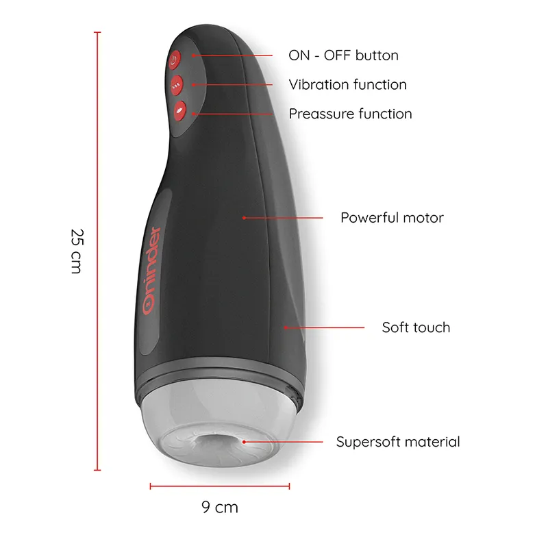 Oninder - Seoul Rechargeable Male Masturbator 10 Speed - Free App