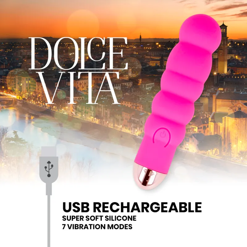 Dolce Vita Rechargeable Vibrator Six Pink 10 Speeds
