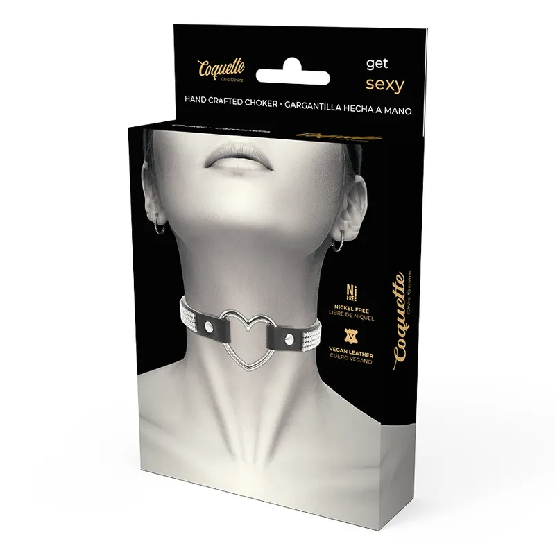 Coquette Hand Crafted Choker Vegan Leather  - Heart 6