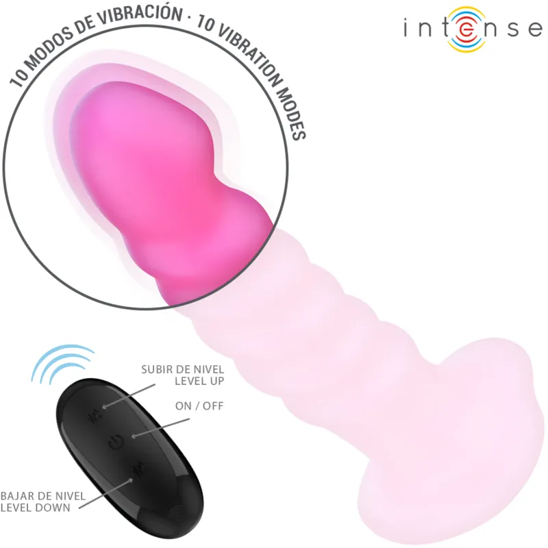 Intense - cindy vibrator size l spiral design 10 vibrations pink remote control 2