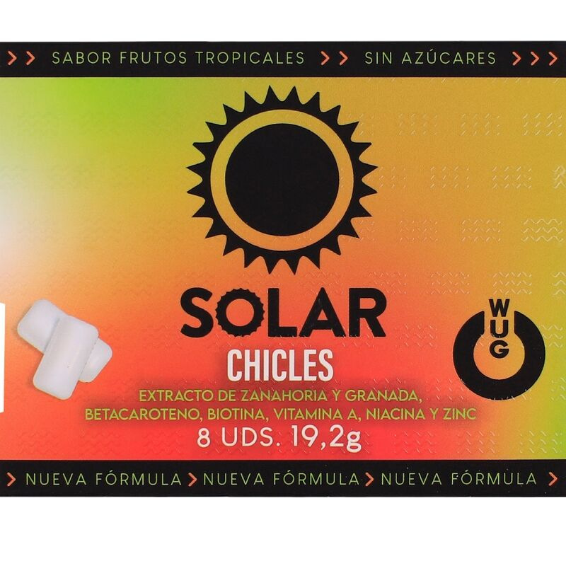 Wug solar - functional vitamin & zinc tropical fruits flavour gum blister 8 pcs