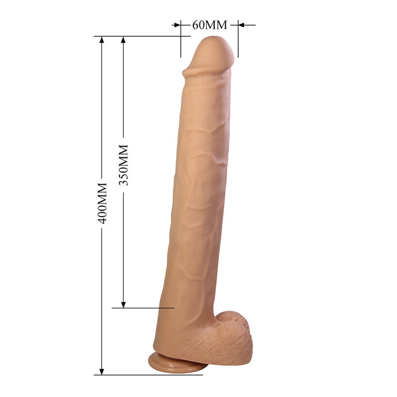 Pretty love - pat flexible realistic dildo with suction cup flesh 40 cm -Ø- 6 cm 4