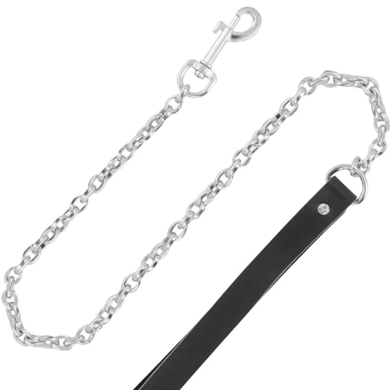 Darkness Black Furry Collar With Leash - Obojok S Vodítkom 2