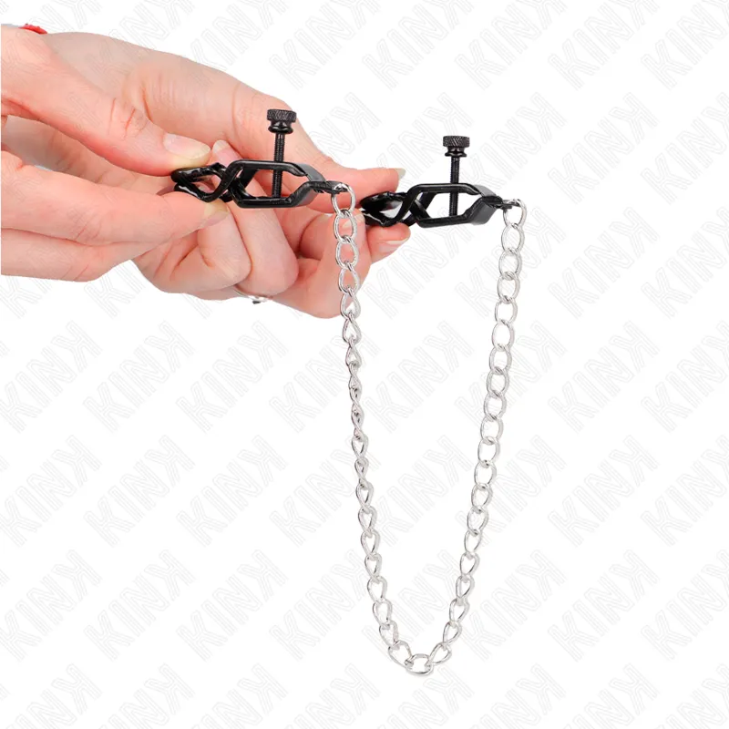 Kink - Flat Chain Nipple Clamps Silver 30 Cm