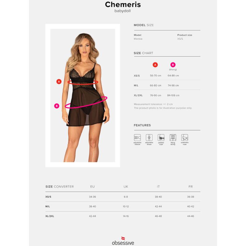 Obsessive - Chemeris Set Badydoll & Thong Xs/S 6
