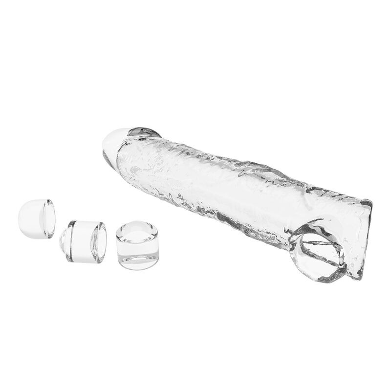 Pretty love - adjustable penis extension sleeve 26 cm Ø 4 cm transparent 6