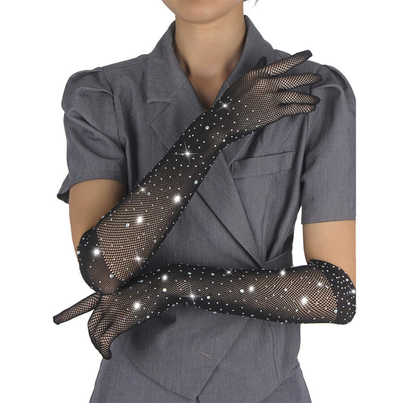 Subblime - 957469shine transparent gloves black s/m