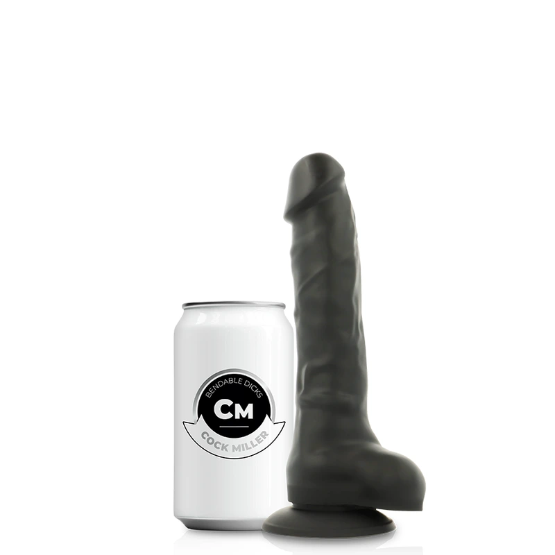 Cock miller - harness + silicone density articulable cocksil black 18 cm 6