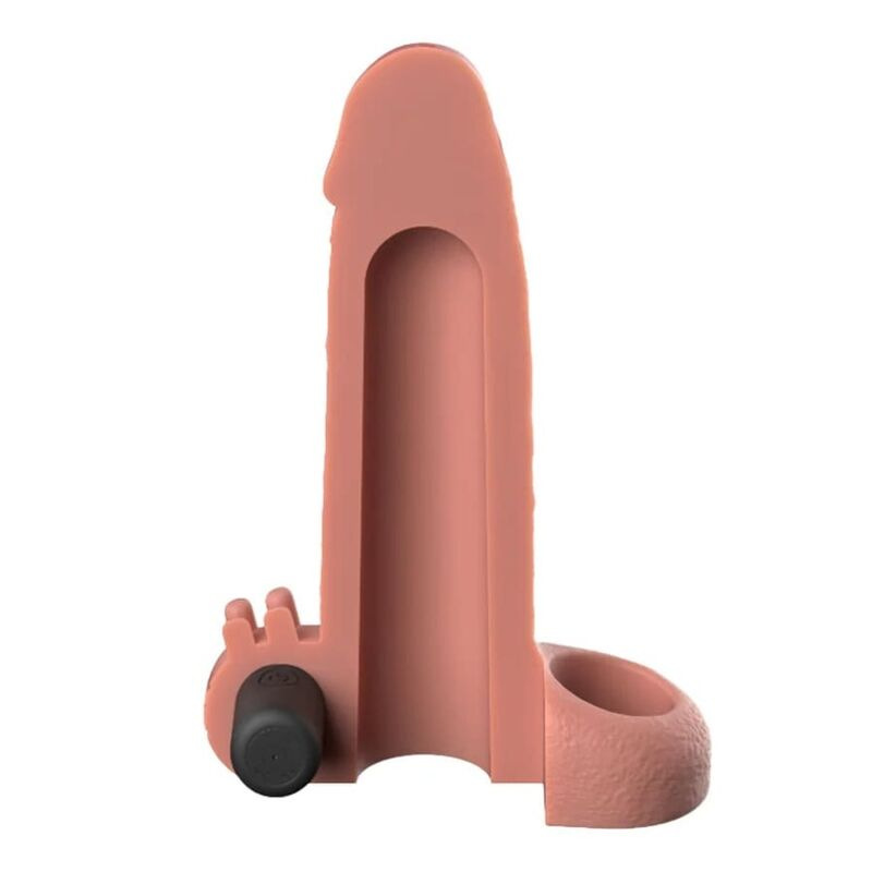 Fantasy x-tensions - vibrating real feel 5 cm penis extension sleeve beige 1