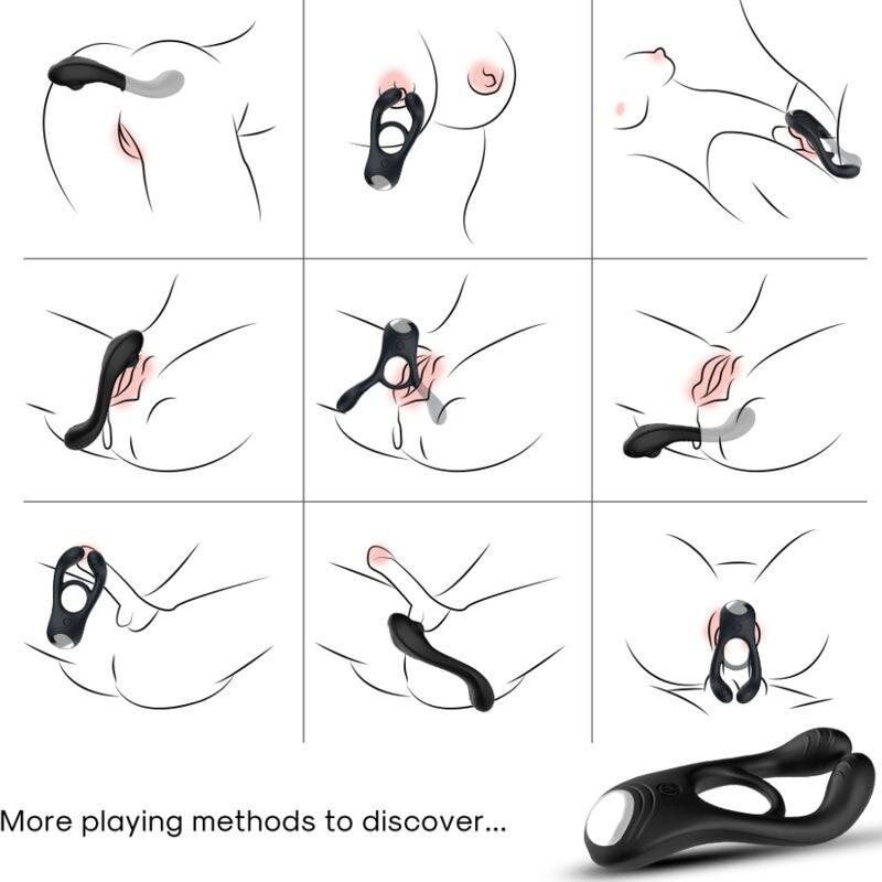 Armony - Veyron Double Vibrator Ring Toy For Couples Remote Control Black 1
