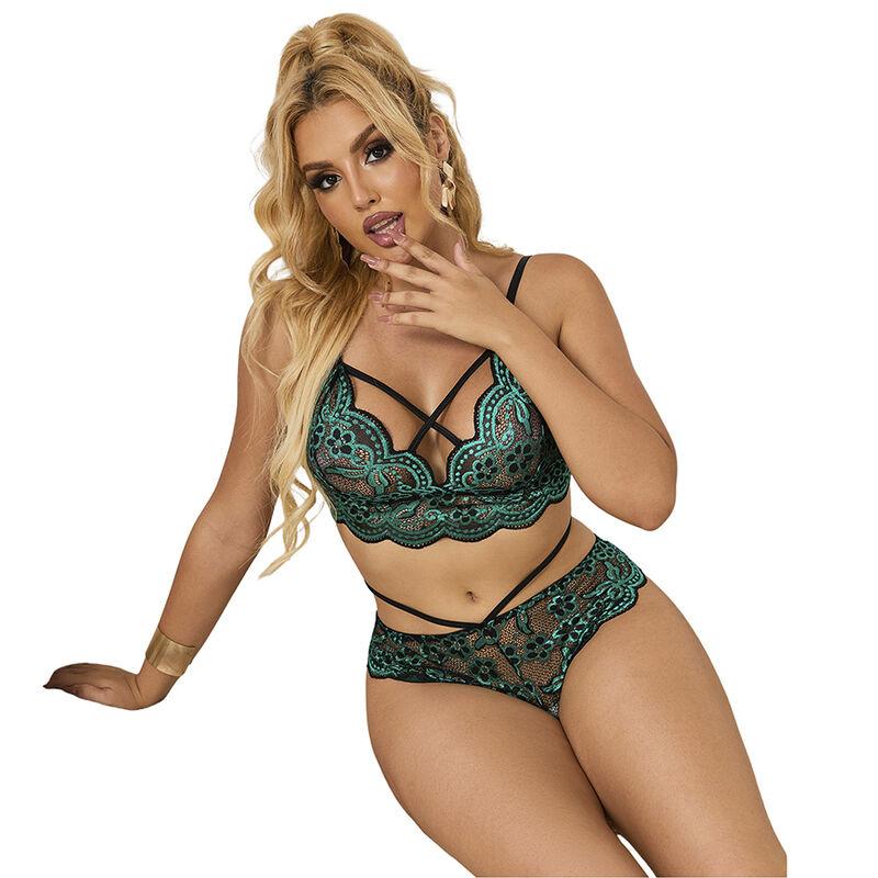 Subblime - 954086 bra + panties lace green s/m