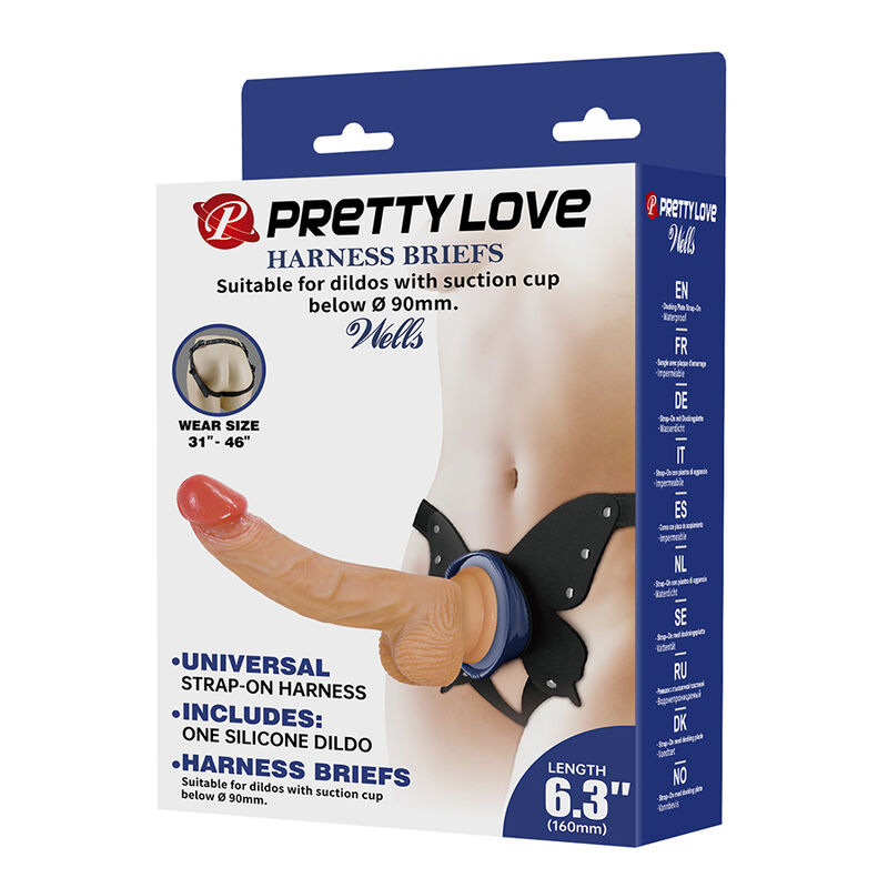 Pretty love - yeti strap-on harness with suction dildo flesh 10
