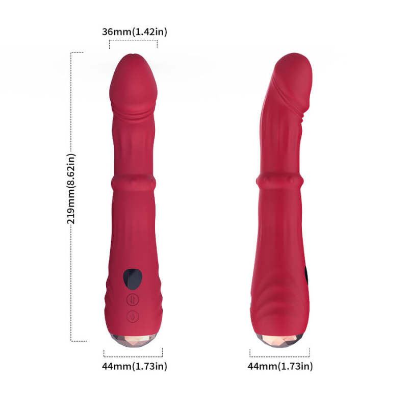Armony - thermo-adjustable point a stimulator vibrator dildo red 6