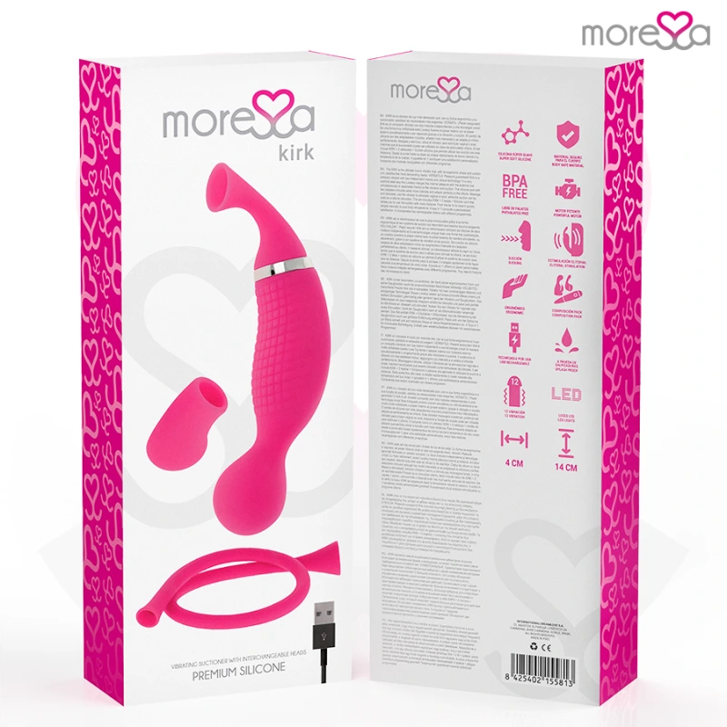 Moressa - kirk duo suction + multi-performance massager premium silicone rechargeable 6