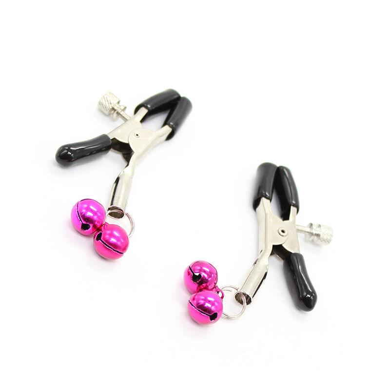 Ohmama Fetish Double Bells Nipple Clamps - Pink