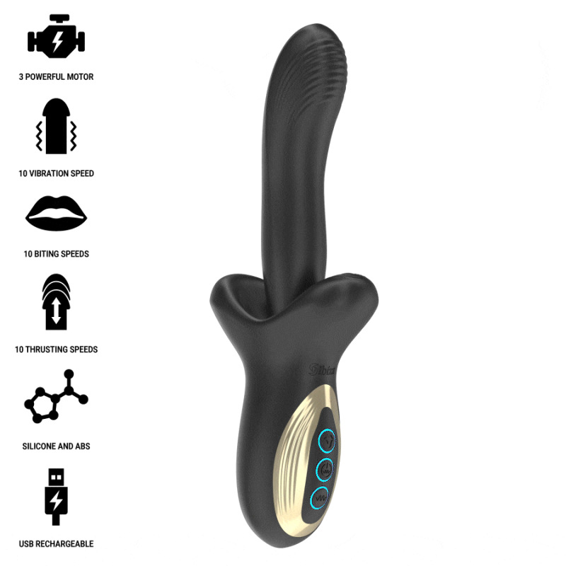 Ibiza - powerful vibrator with thrusting and biting effect 1