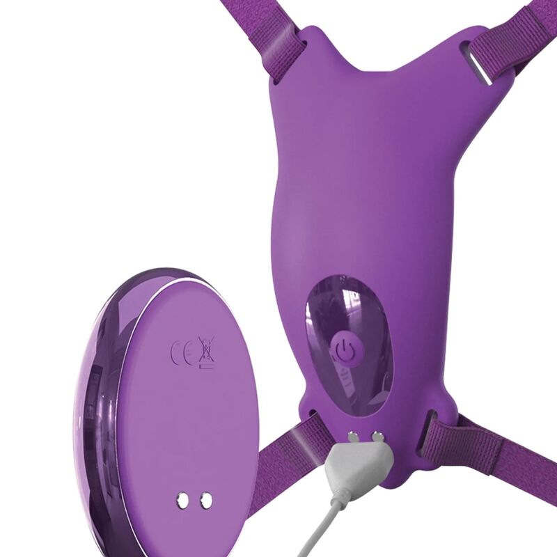 Fantasy for her - butterfly harness, vibrating rechargeable & remote control purple 3