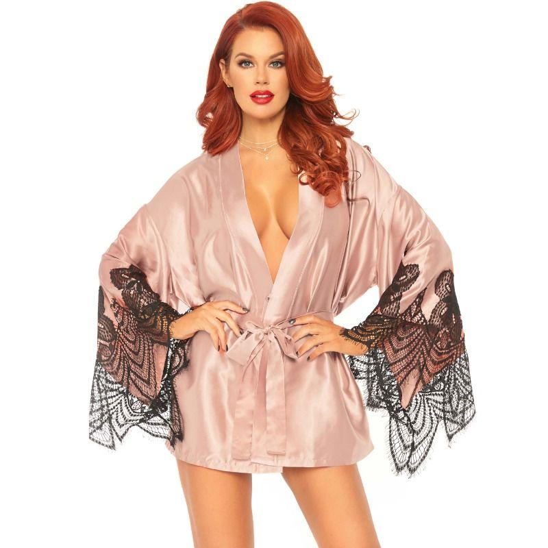 Leg Avenue Satin Robe With Flared Sleeves M/L