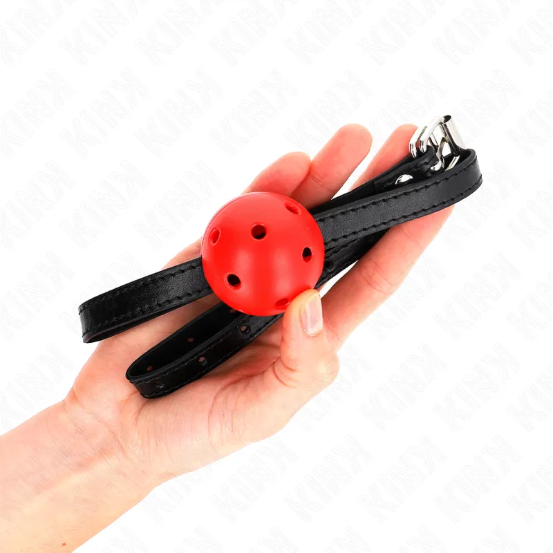 Kink - Simplicity Red Breathable 4.5 Cm Ball Gag 62 X 1.5 Cm 2