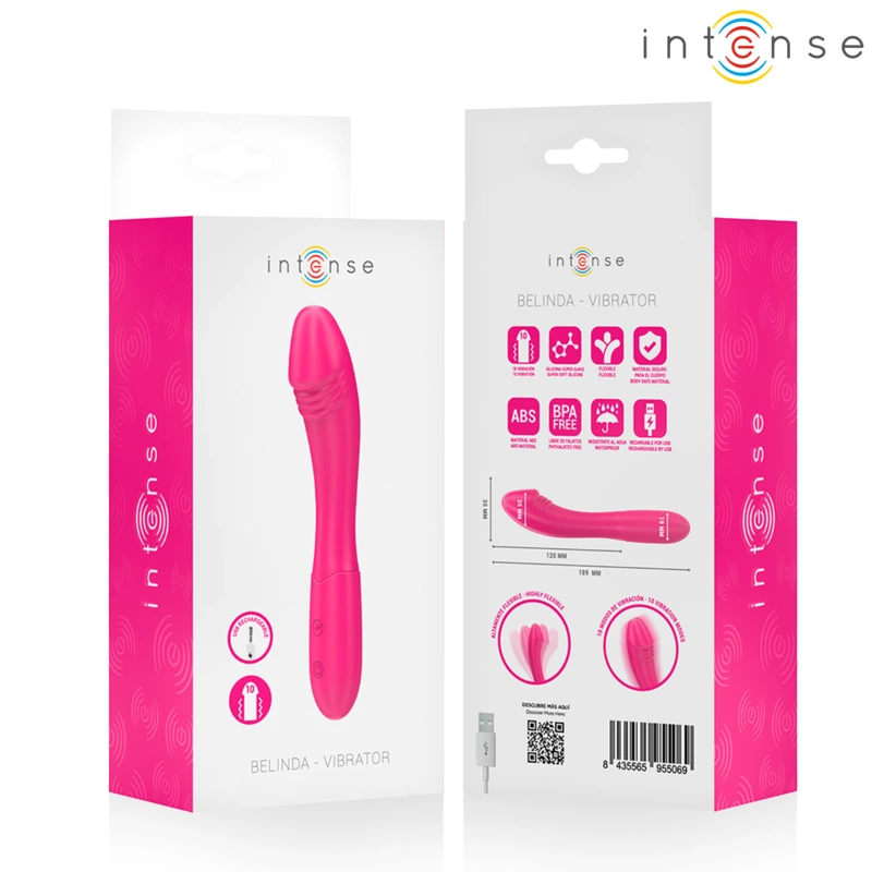 Intense - belinda vibrator 19 cm flexible 10 vibrations pink
