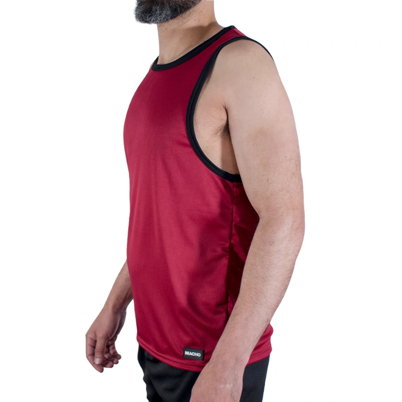 Macho - cmv003 maroon gym t-shirt l/xl 1