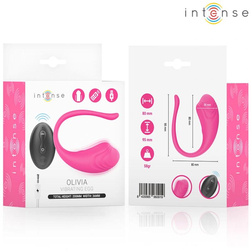 Intense - olivia pink vibrating egg with remote control 2