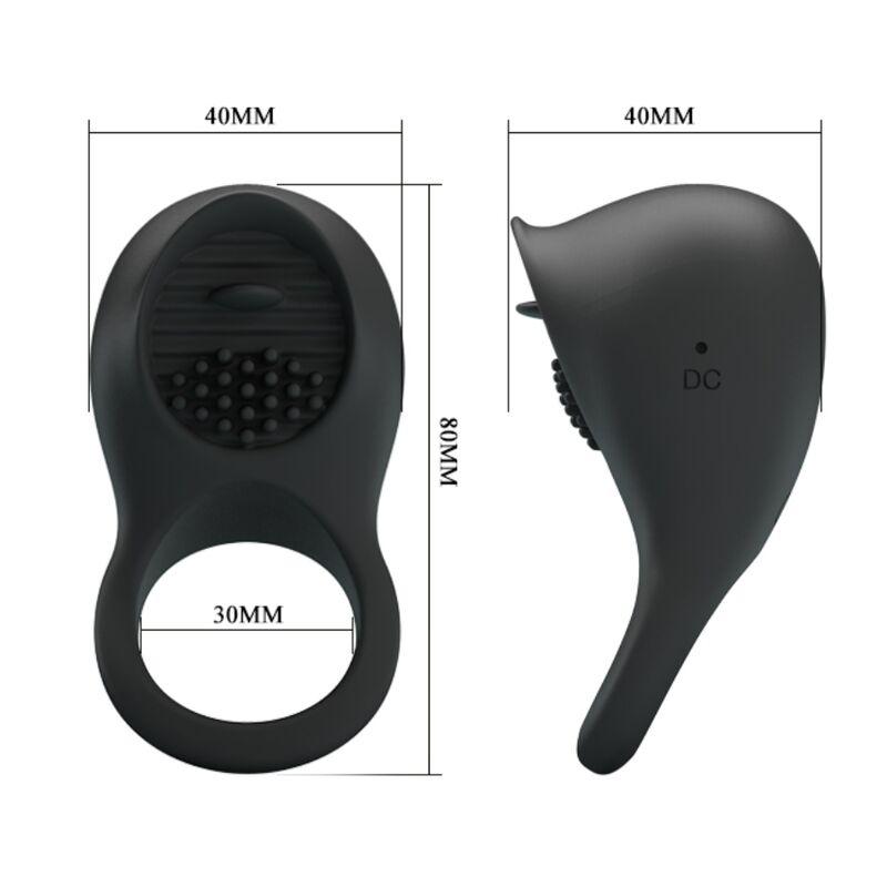 Pretty Love - Vibrating Penis Ring With Black Tongue 5