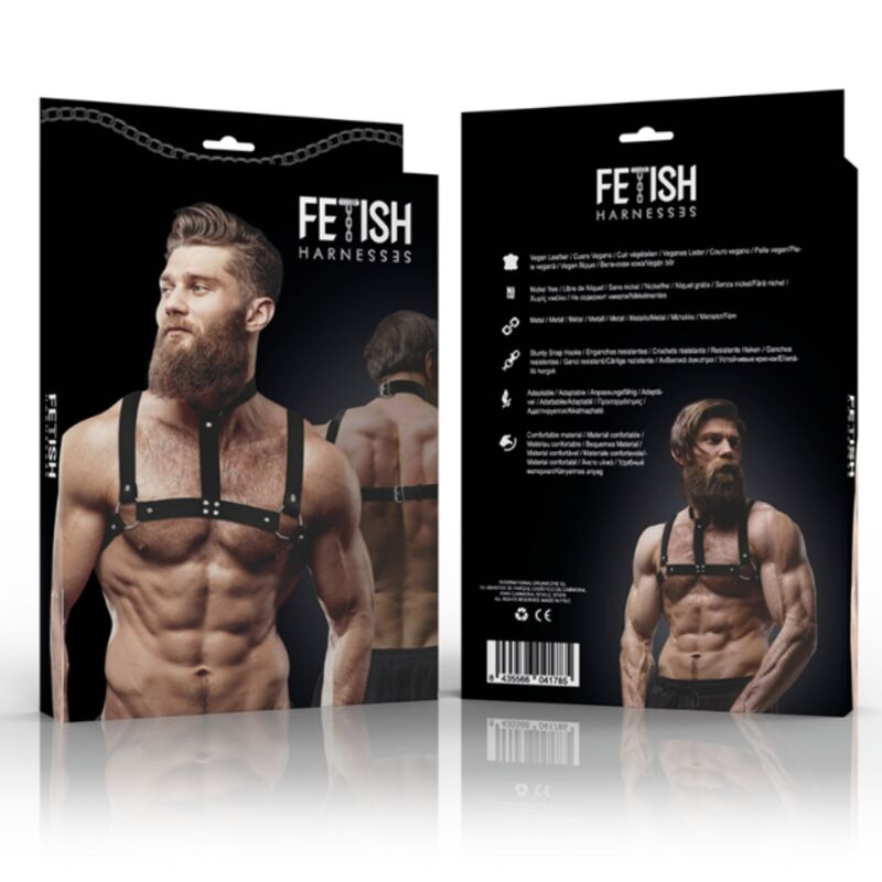 Fetish submissive attitude - mens eco-leather bulldog chest harness size m/l 5