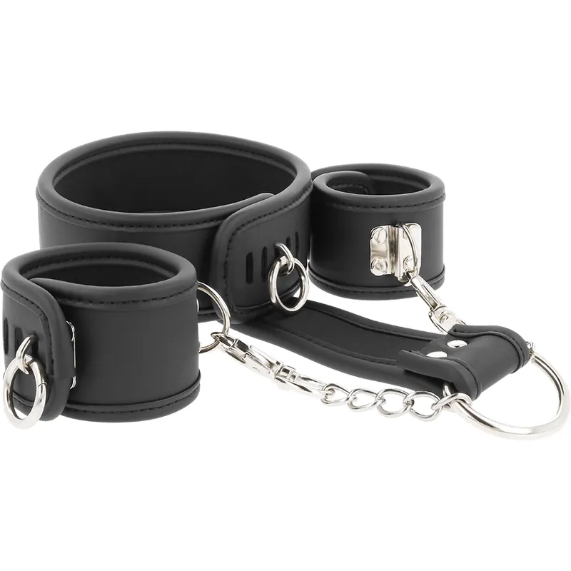Fetish Submissive Leather And Handcuffs Vegan Leather - Putá 1