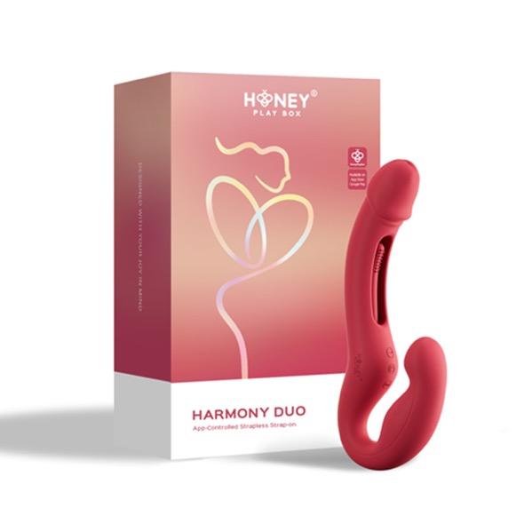 Honeyplaybox - Harmony Duo App-Controlled Strapless Strap-On Red