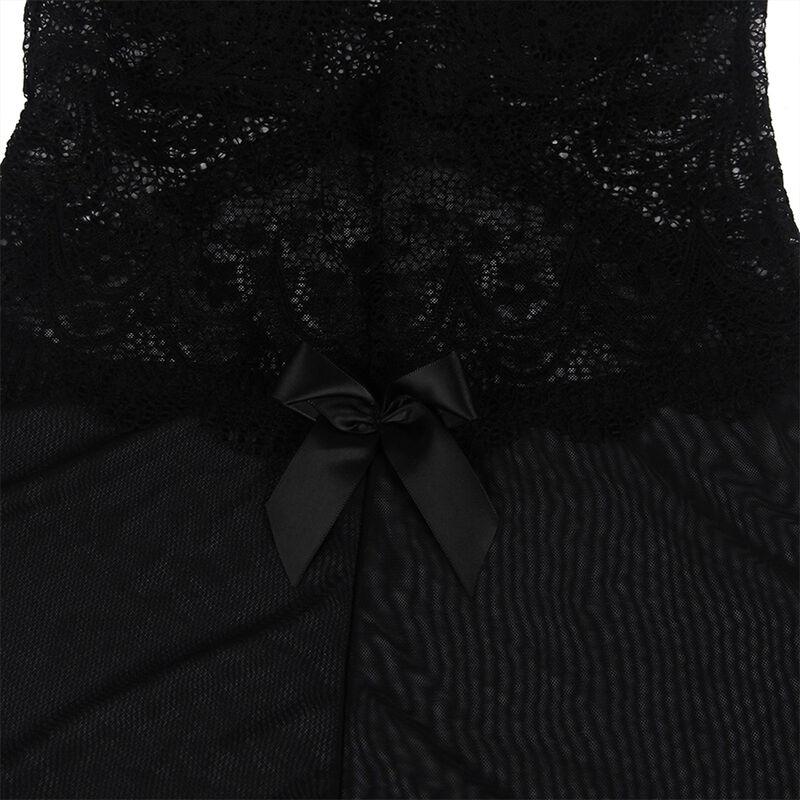 Subblime - Babydoll Tulle Fabric With Lace And Flower Detail Black S/M