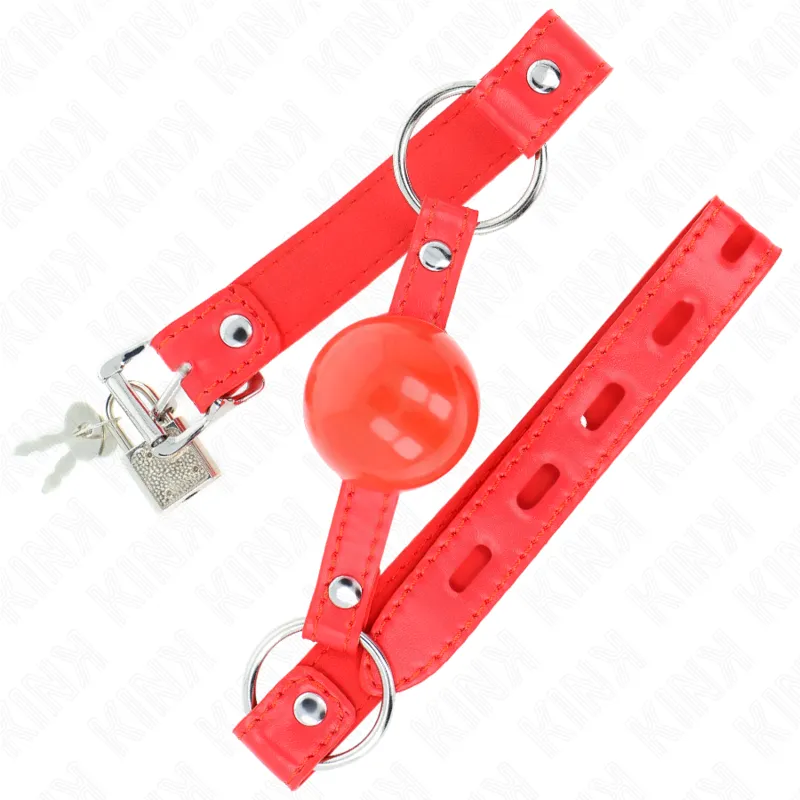 Kink - Tpe Ball 4 Cm Gag With Rojo Lock 60 X 2 Cm 1