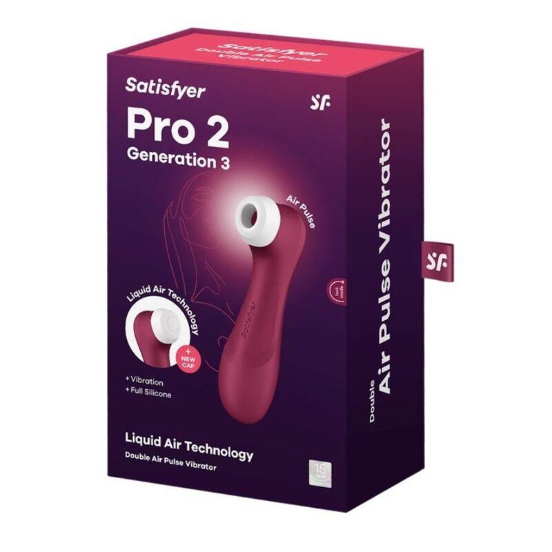 Satisfyer Pro 2 Generation 3 Liquid Air Technology Wine Red - Stimulátor Klitorisu