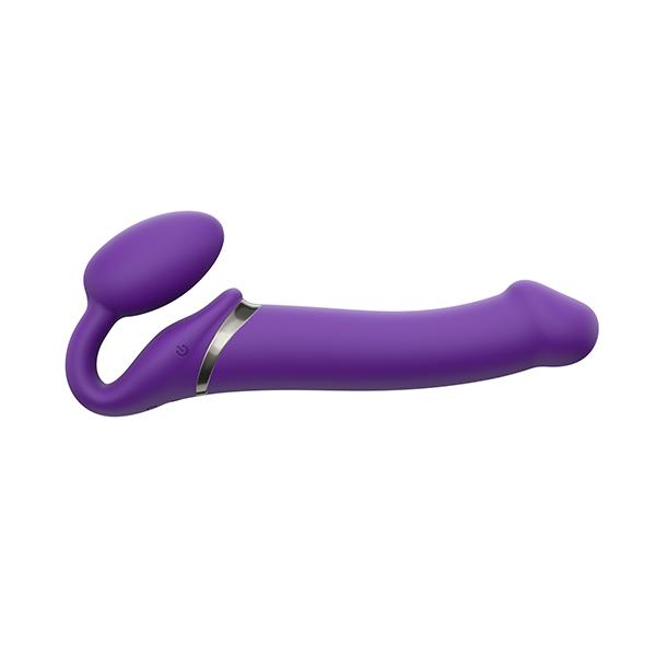 Strap-On-Me - Vibrating Bendable Strap-On Purple L - Vibračný Pripínací Penis