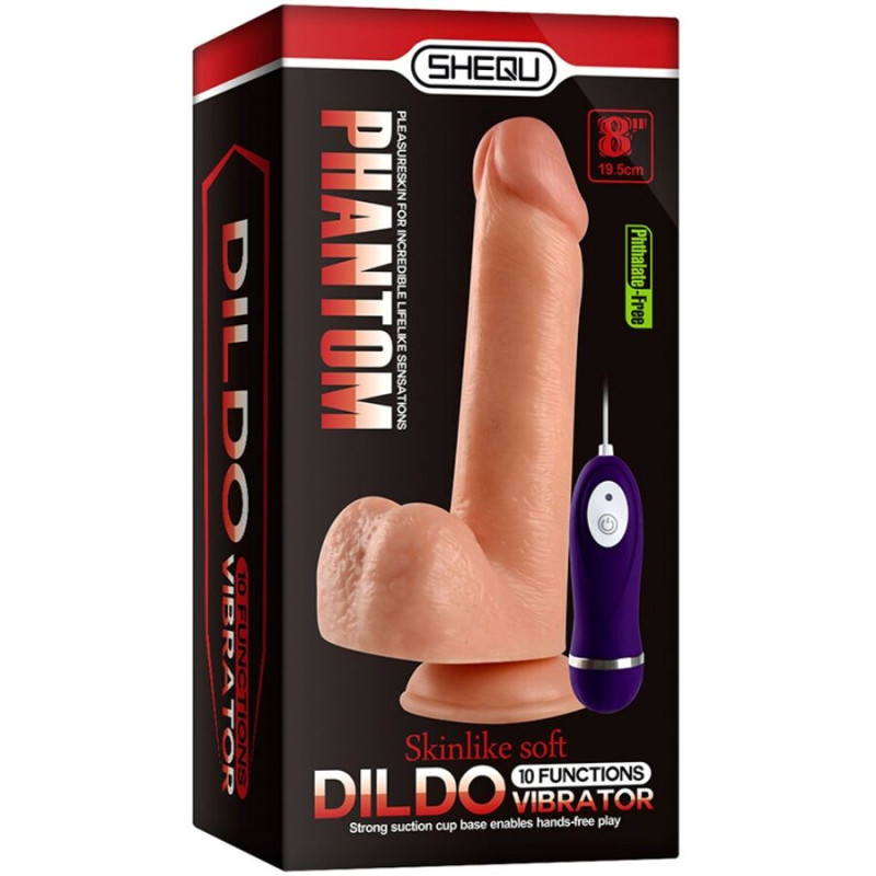Shequ - phantom vibrating dildo with remote control 20 cm 6